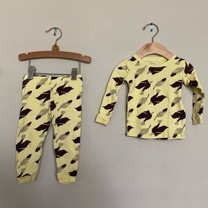 Leveret 12-18 months yellow eagle 2 piece pajama set